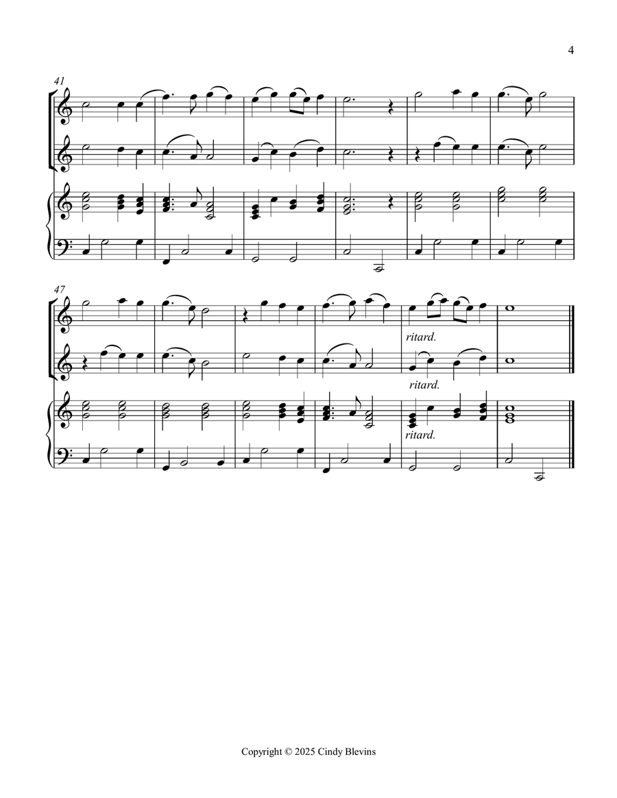 Nearer, My God, to Thee, for Two Recorders and Piano Woodwind Duet scores gallery preview page 5