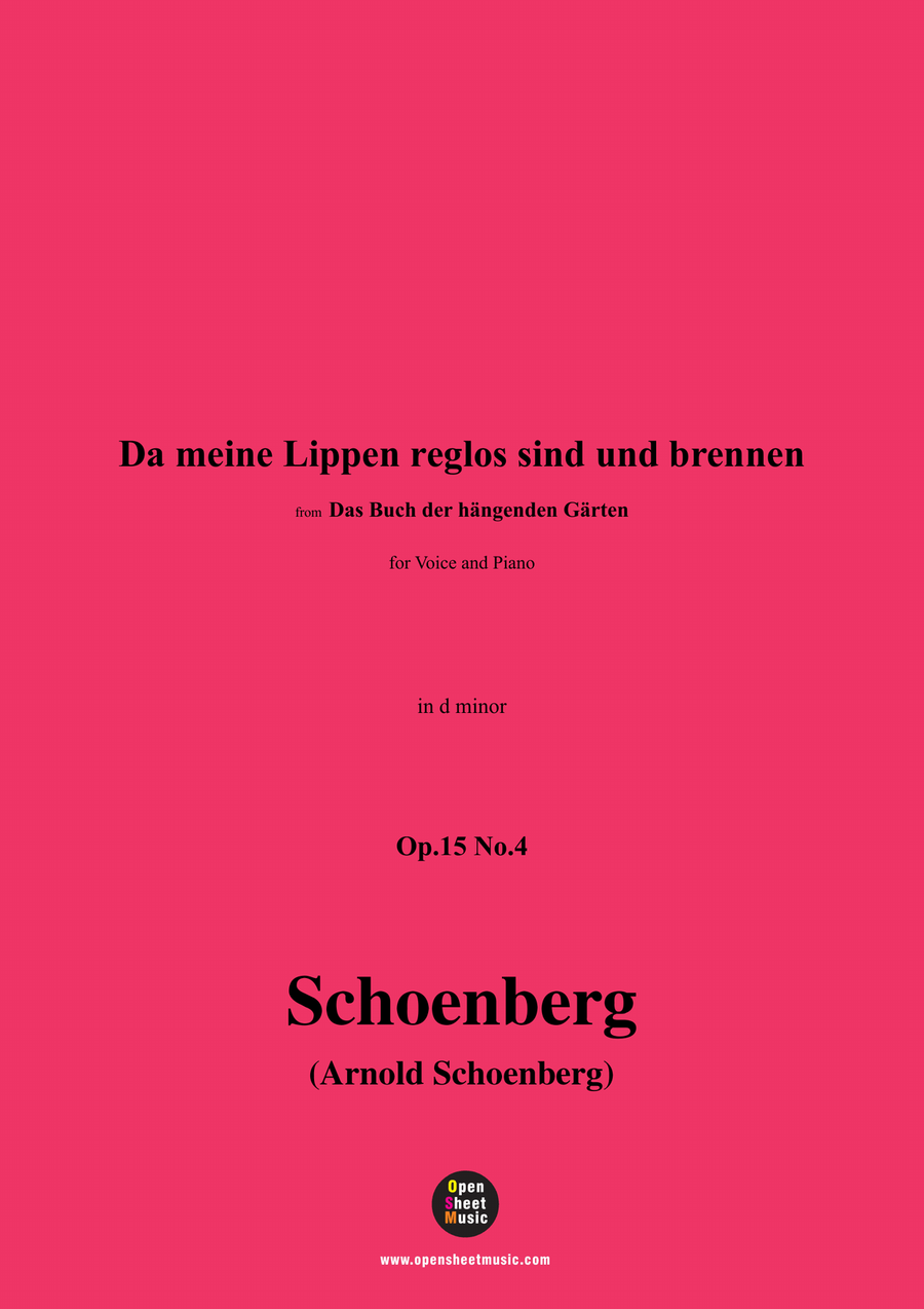 Schoenberg-Da meine Lippen reglos sind und brennen,in d minor Piano, Vocal scores gallery preview page 1