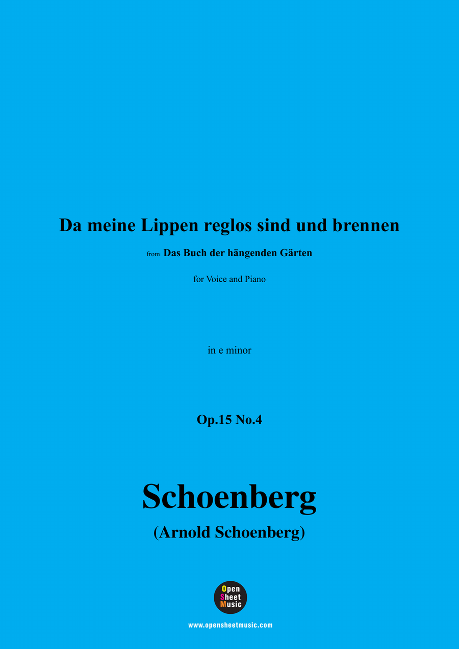 Schoenberg-Da meine Lippen reglos sind und brennen,in e minor Piano, Vocal scores gallery preview page 1