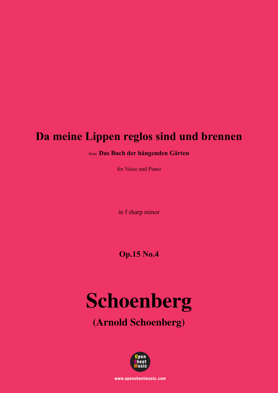 Schoenberg-Da meine Lippen reglos sind und brennen,in f sharp minor Piano, Vocal scores gallery preview page 1