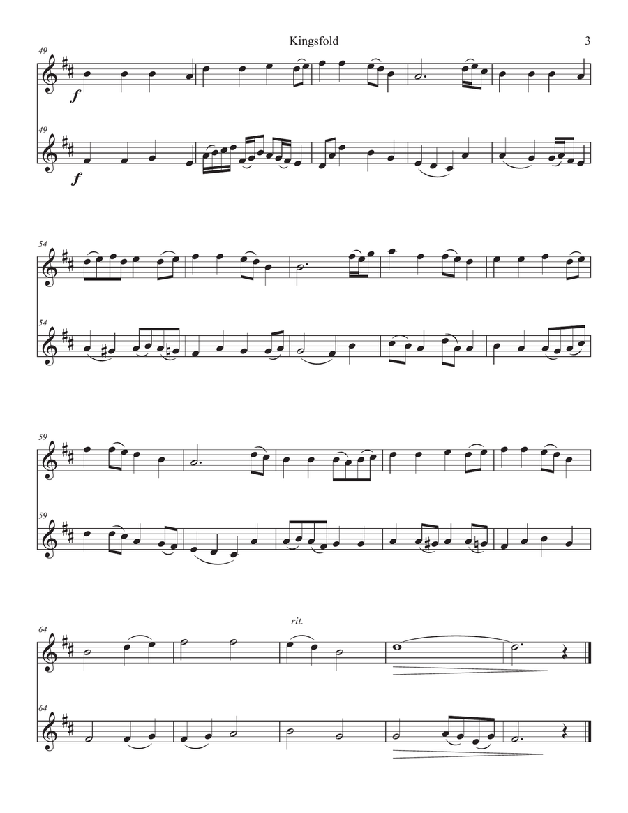 Kingsfold (Violin Duet) Kingsfold (Violin Duet) String Duet scores gallery preview page 3