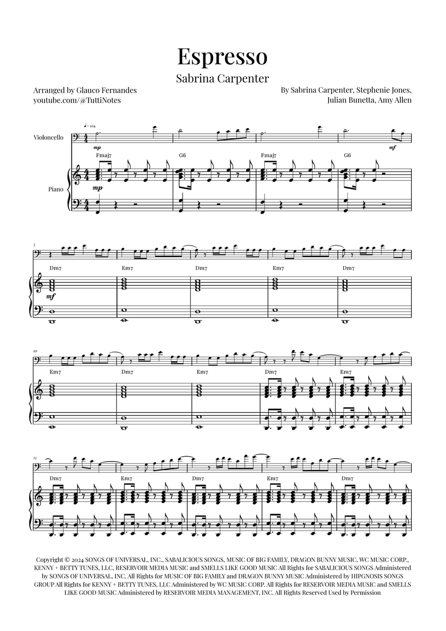 Espresso Piano scores gallery preview page 1