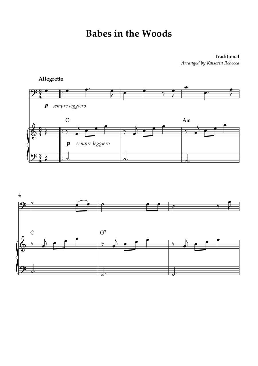 Babes in the Woods Babes in the Woods Piano scores gallery preview page 1