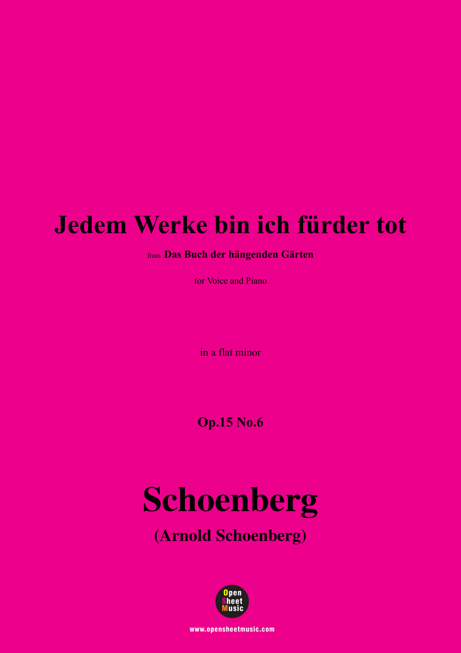 Schoenberg-Jedem Werke bin ich fürder tot,in a flat minor Piano, Vocal scores gallery preview page 1