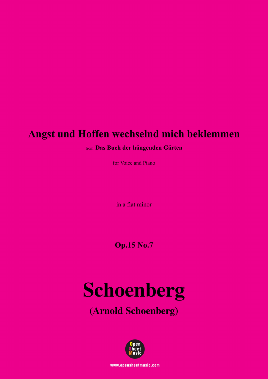 Schoenberg-Angst und Hoffen wechselnd mich beklemmen,in a flat minor Piano, Vocal scores gallery preview page 1