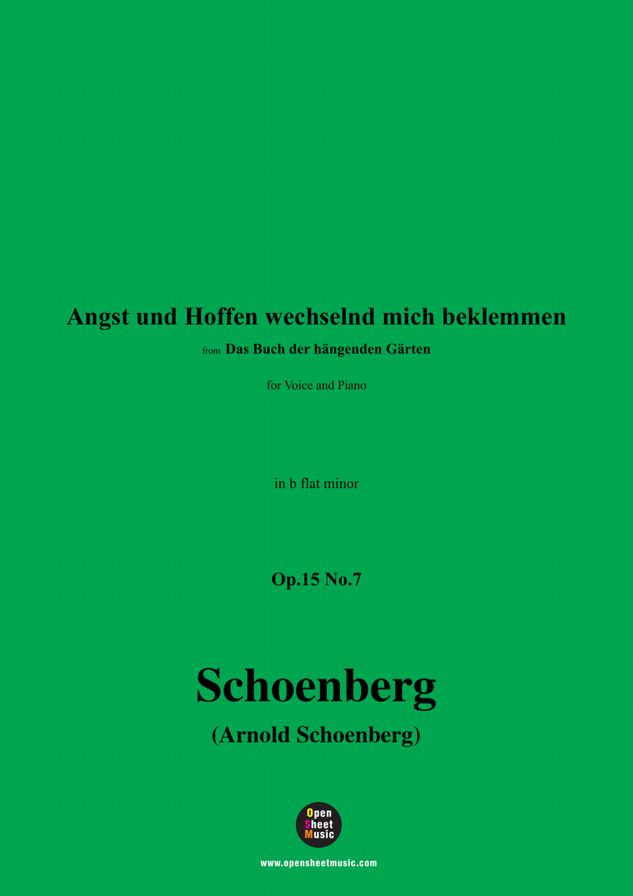 Schoenberg-Angst und Hoffen wechselnd mich beklemmen,in b flat minor Piano, Vocal scores gallery preview page 1