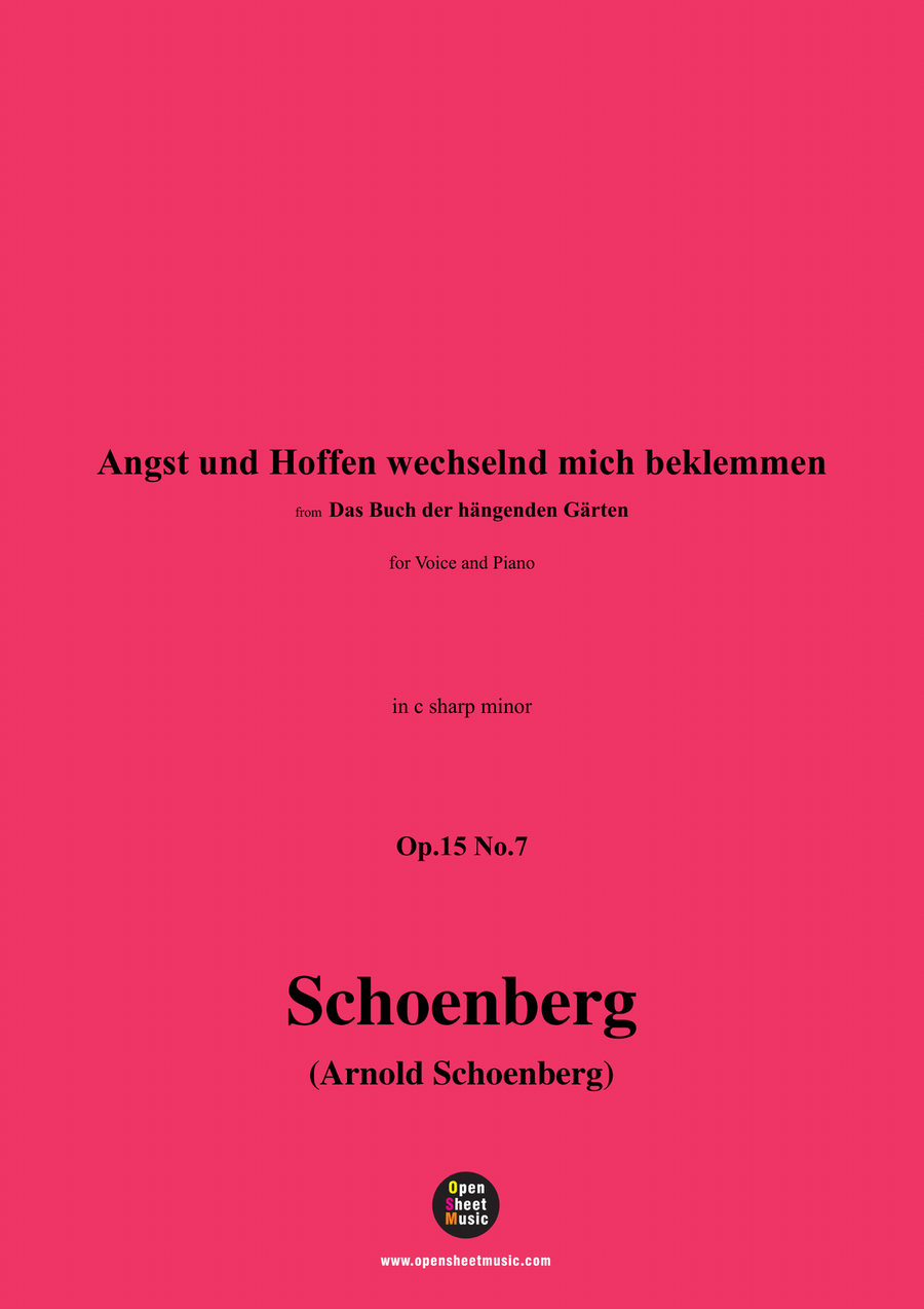 Schoenberg-Angst und Hoffen wechselnd mich beklemmen,in c sharp minor Piano, Vocal scores gallery preview page 1