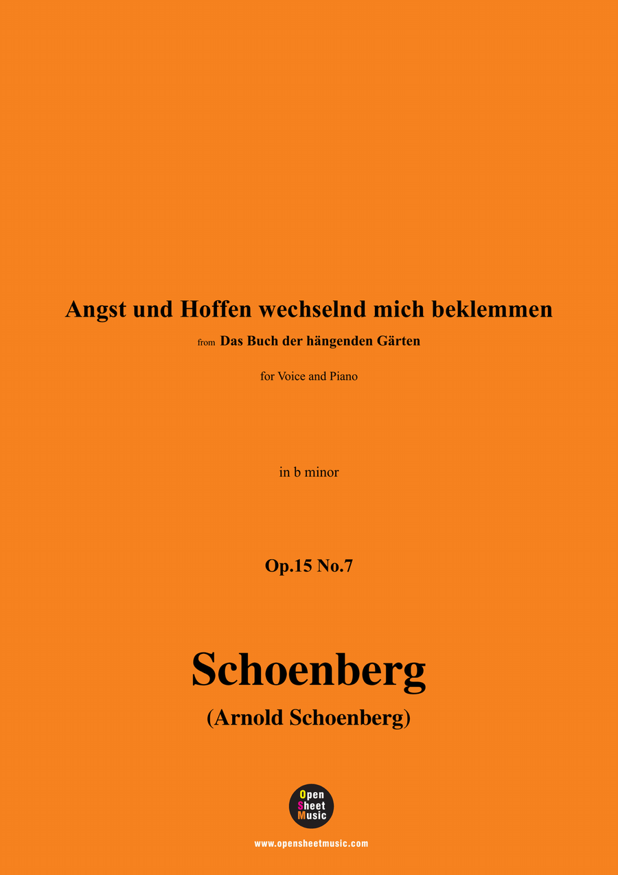 Schoenberg-Angst und Hoffen wechselnd mich beklemmen,in b minor Piano, Vocal scores gallery preview page 1