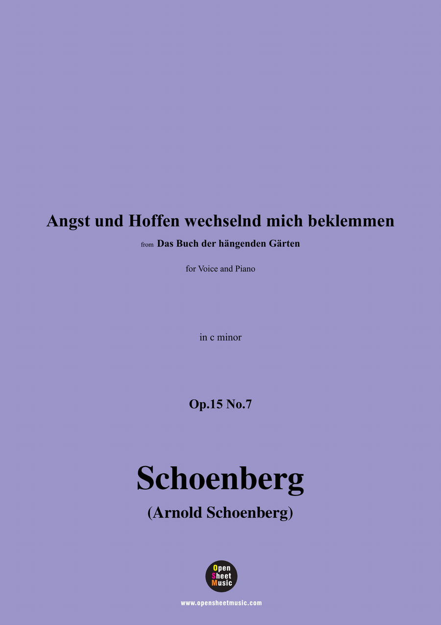 Schoenberg-Angst und Hoffen wechselnd mich beklemmen,in c minor Piano, Vocal scores gallery preview page 1