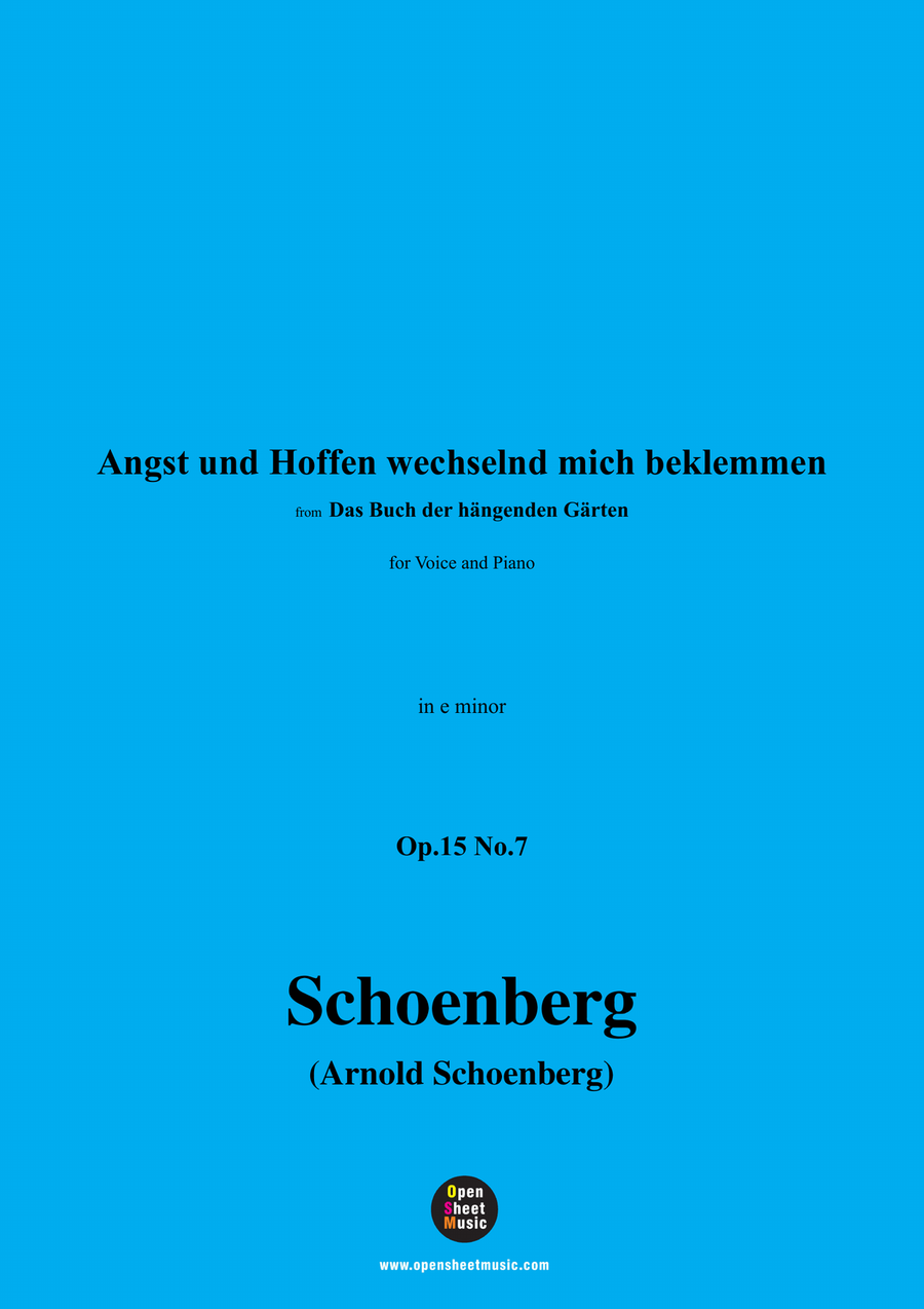 Schoenberg-Angst und Hoffen wechselnd mich beklemmen,in e minor Piano, Vocal scores gallery preview page 1