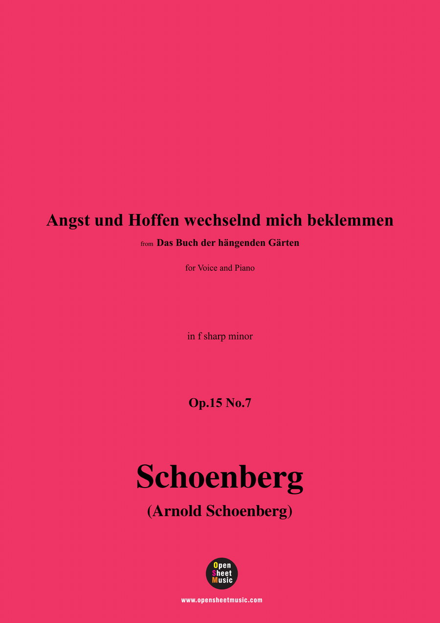 Schoenberg-Angst und Hoffen wechselnd mich beklemmen,in f sharp minor Piano, Vocal scores gallery preview page 1