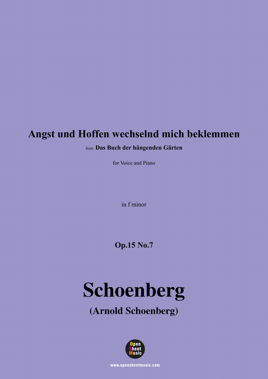 Schoenberg-Angst und Hoffen wechselnd mich beklemmen,in f minor Piano, Vocal scores gallery preview page 1