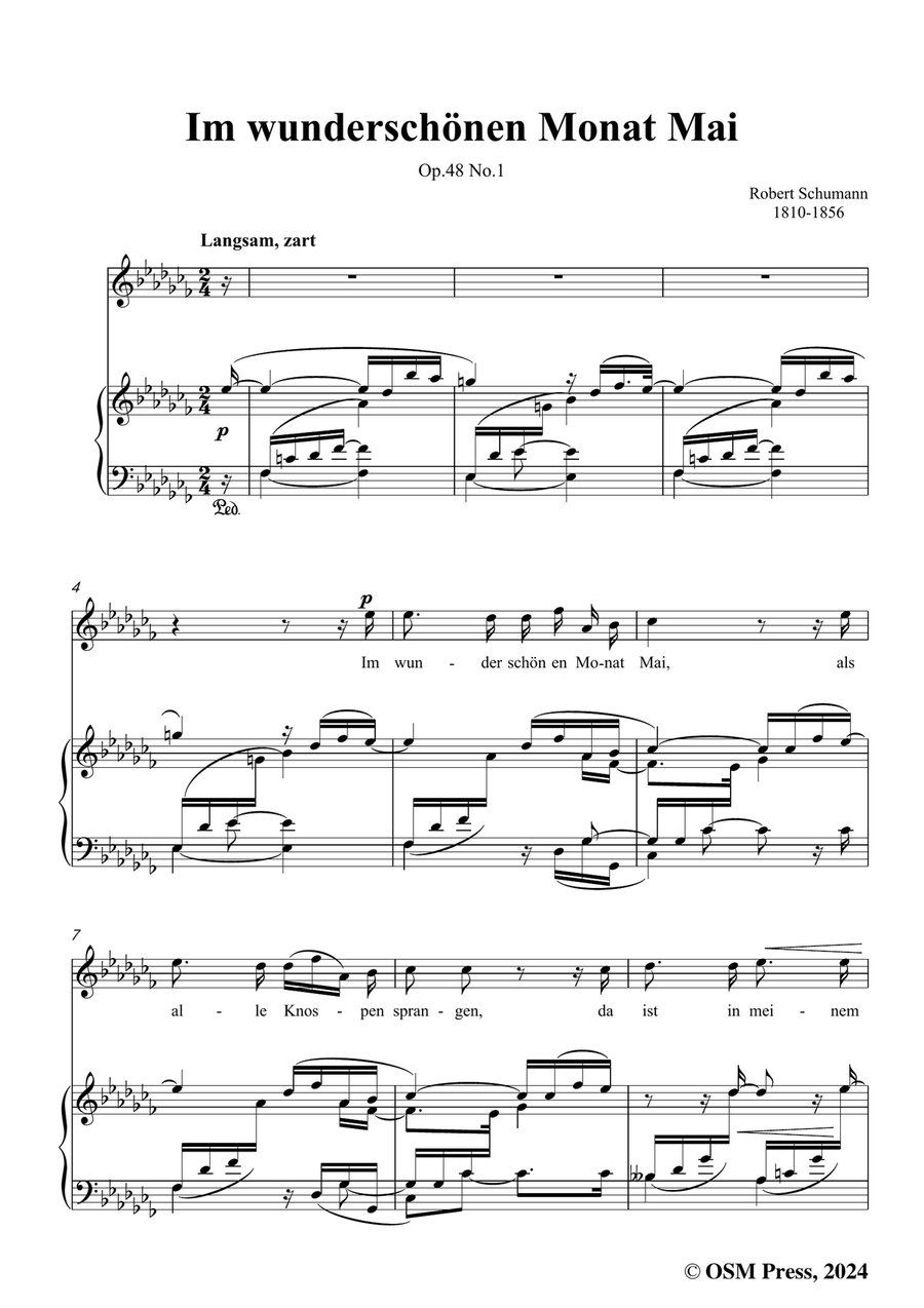 R. Schumann-Im wunderschonen Monat Mai,in a flat minor Piano, Vocal scores gallery preview page 3