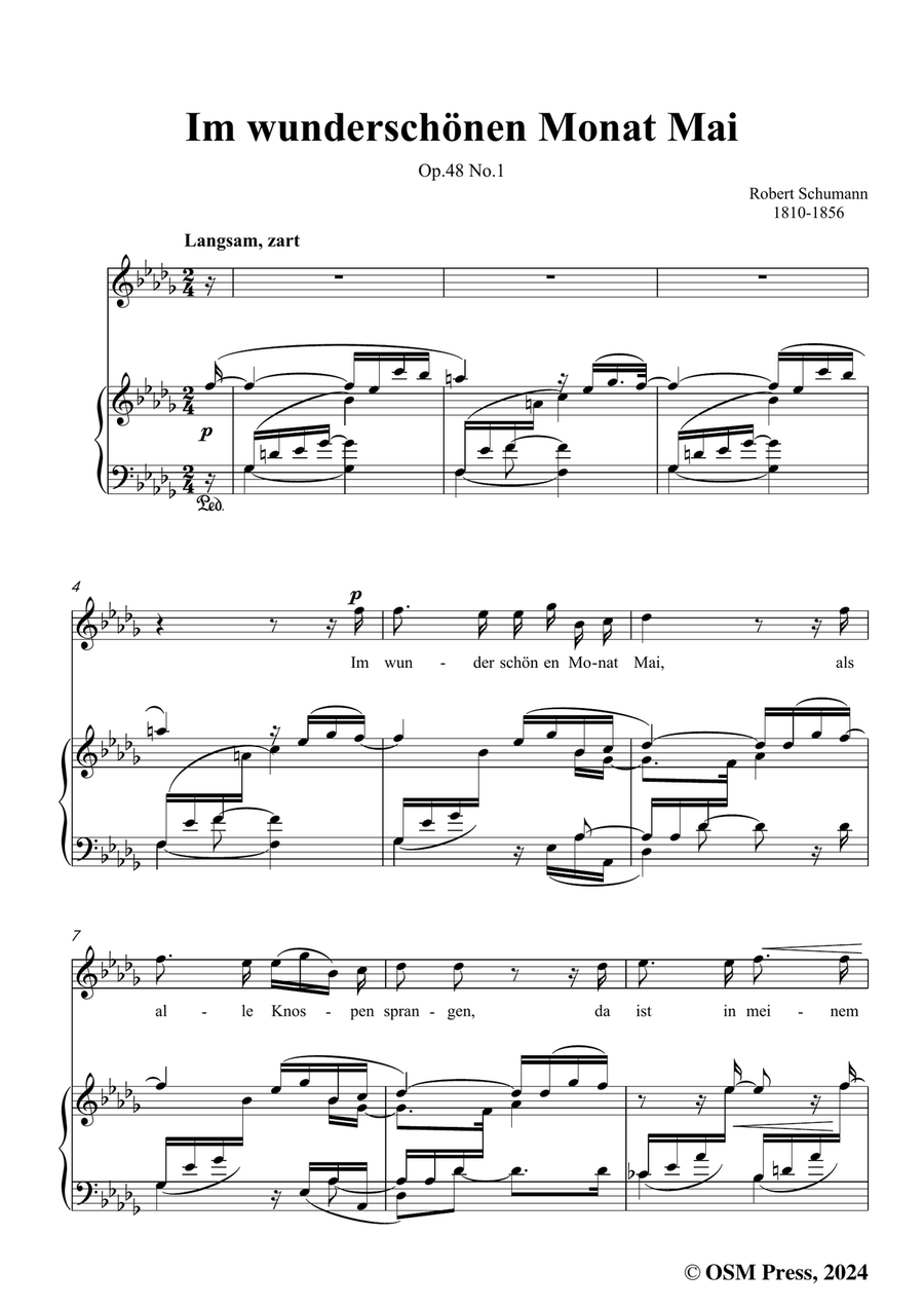 R. Schumann-Im wunderschonen Monat Mai,in b flat minor Piano, Vocal scores gallery preview page 3