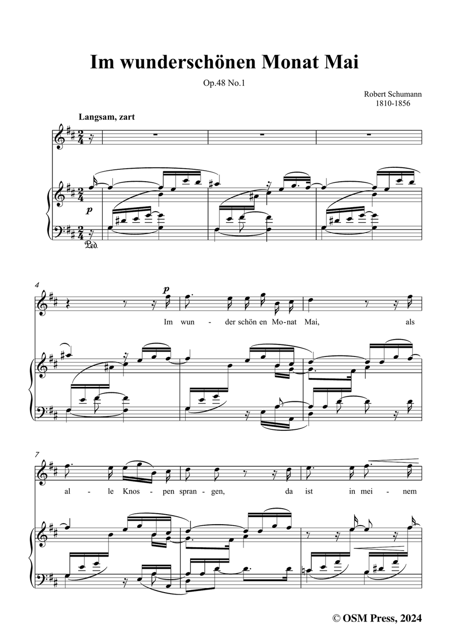R. Schumann-Im wunderschonen Monat Mai,in b minor Piano, Vocal scores gallery preview page 3