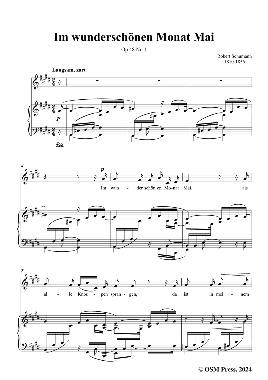R. Schumann-Im wunderschonen Monat Mai,in c sharp minor Piano, Vocal scores gallery preview page 3