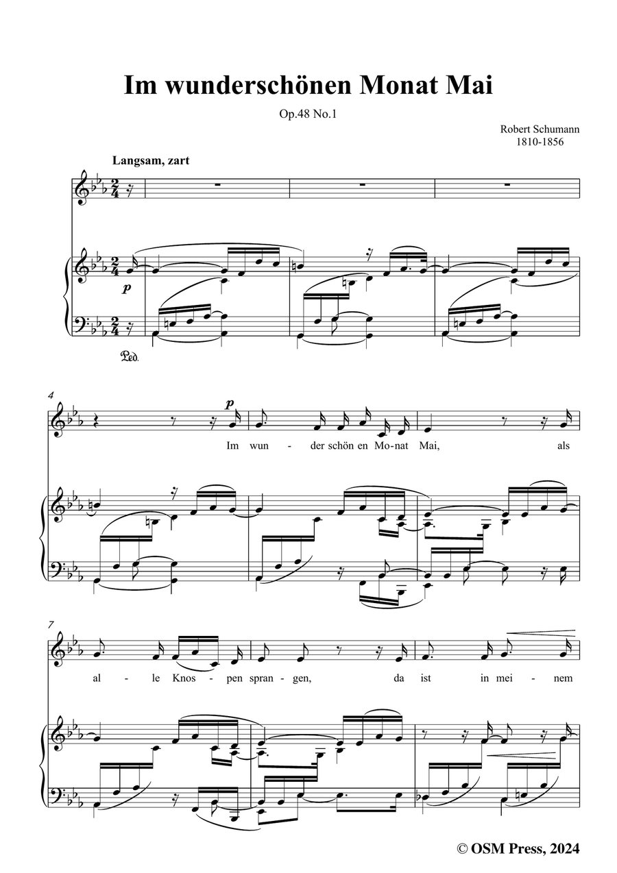 R. Schumann-Im wunderschonen Monat Mai,in c minor Piano, Vocal scores gallery preview page 3