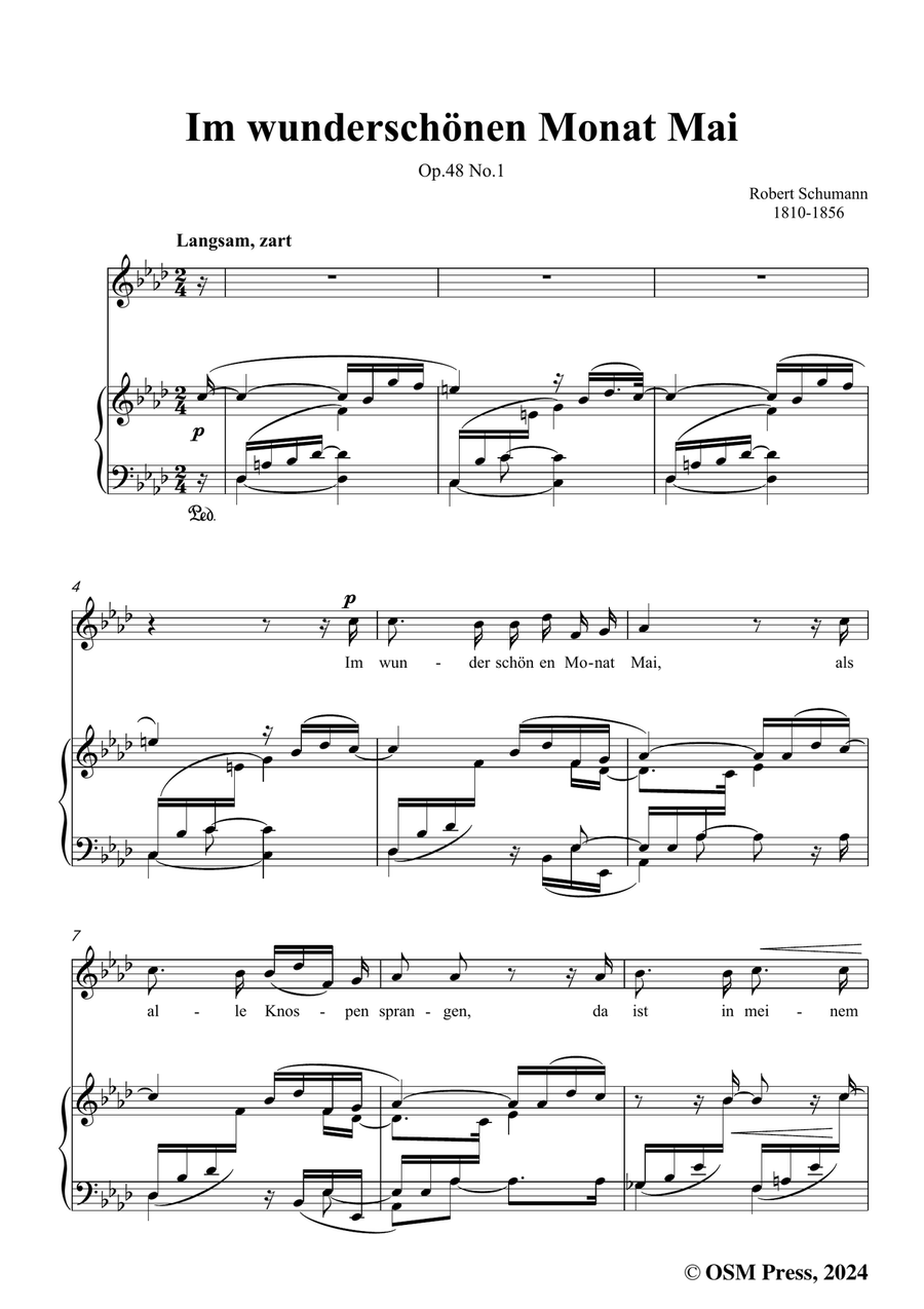 R. Schumann-Im wunderschonen Monat Mai,in f minor Piano, Vocal scores gallery preview page 3