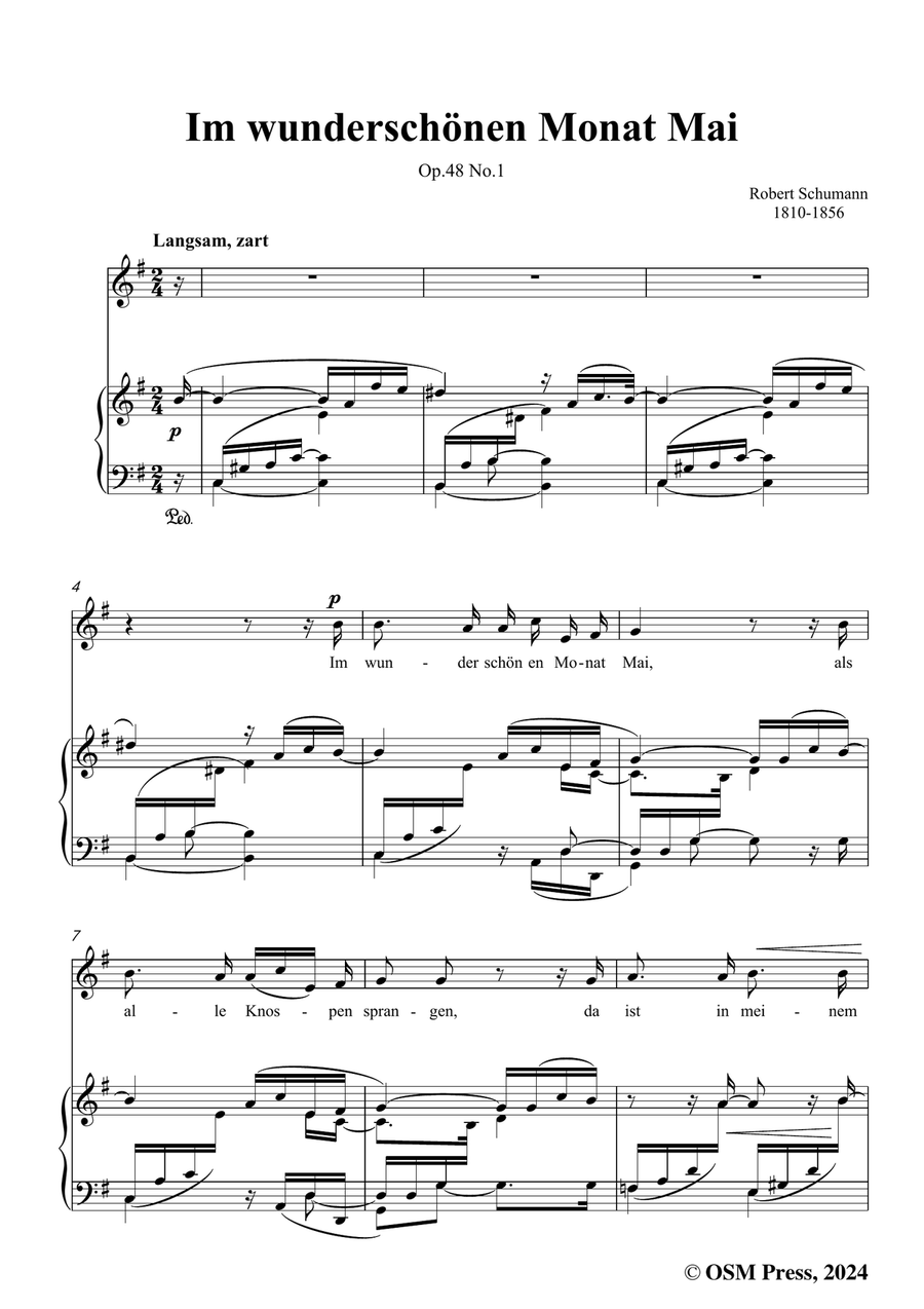 R. Schumann-Im wunderschonen Monat Mai,in e minor Piano, Vocal scores gallery preview page 3