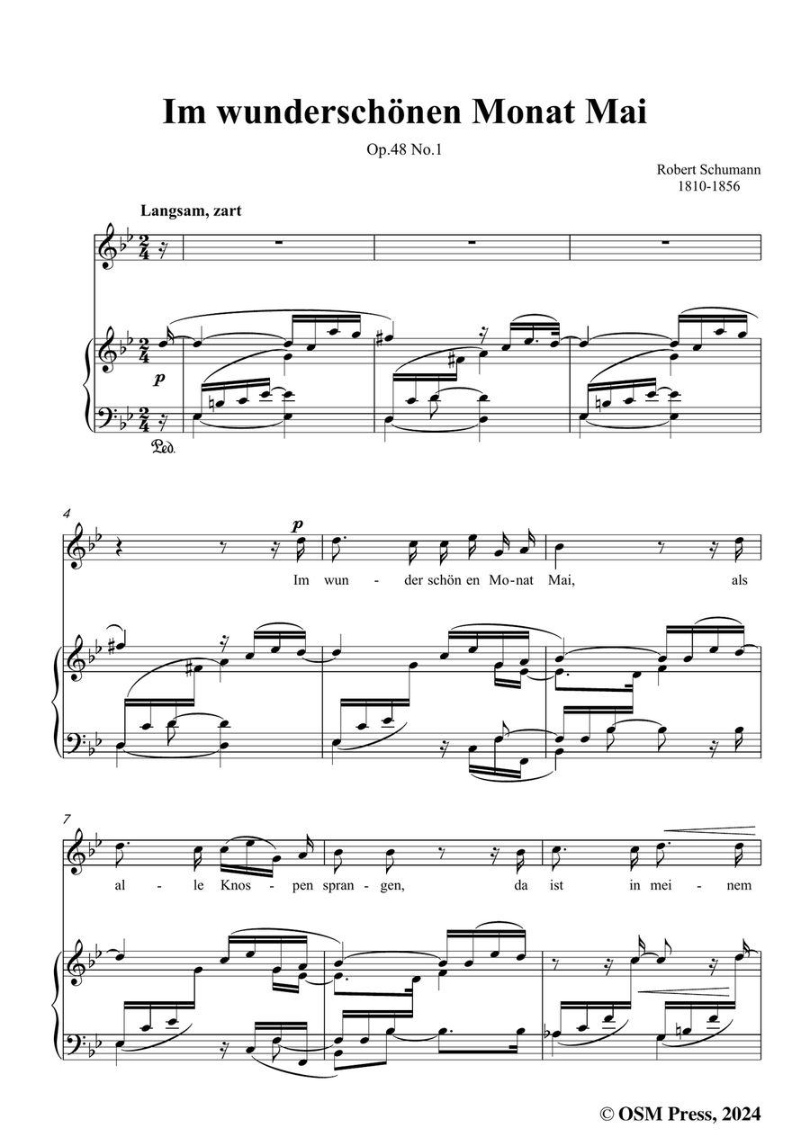 R. Schumann-Im wunderschonen Monat Mai,in g minor Piano, Vocal scores gallery preview page 3
