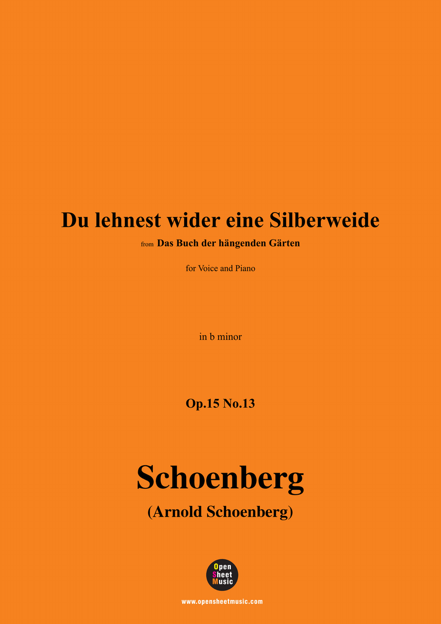 Schoenberg-Du lehnest wider eine Silberweide,in b minor Piano, Vocal scores gallery preview page 1