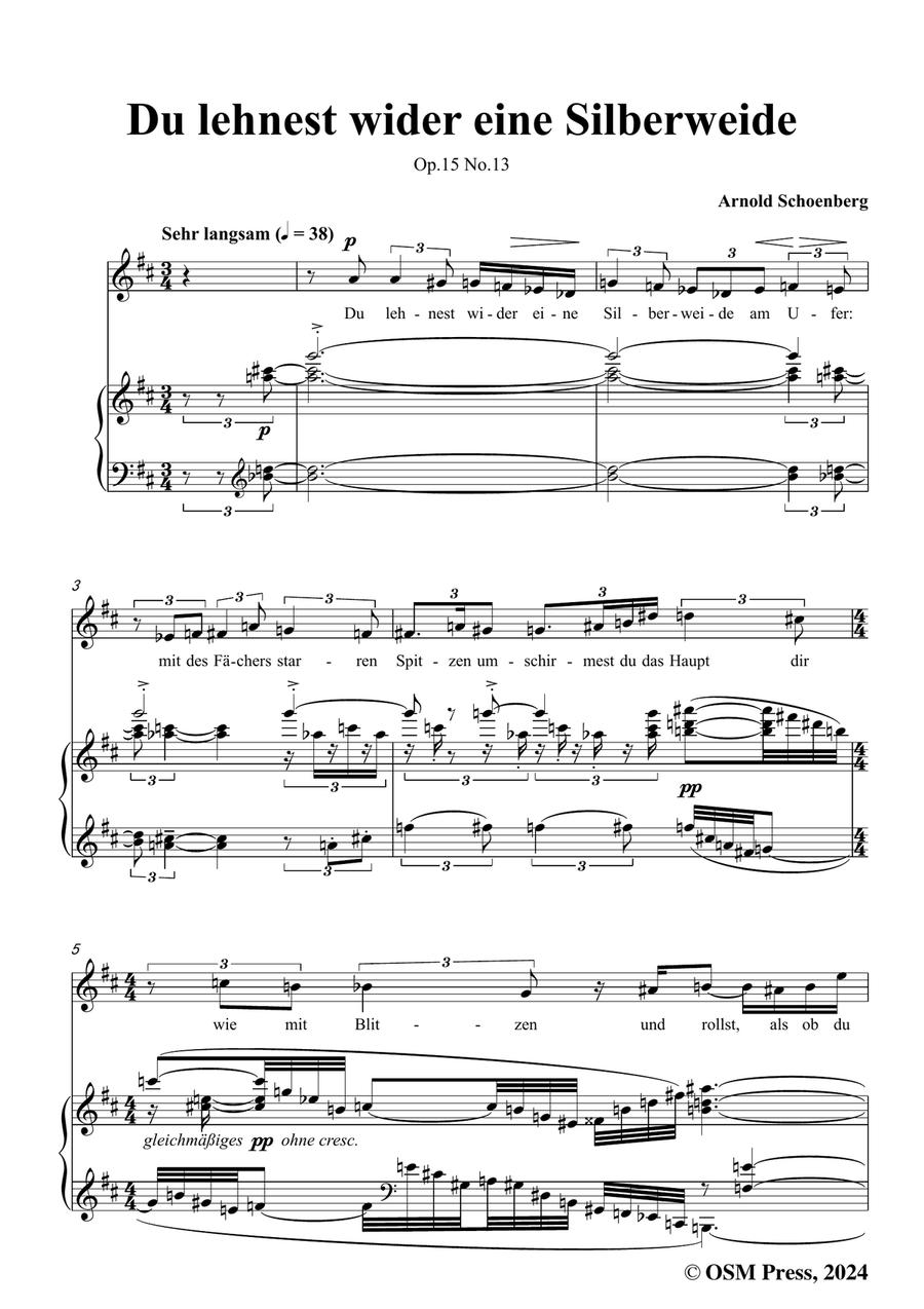 Schoenberg-Du lehnest wider eine Silberweide,in b minor Piano, Vocal scores gallery preview page 3