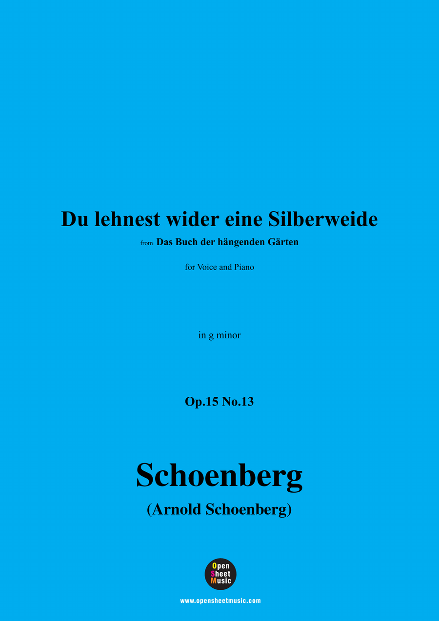 Schoenberg-Du lehnest wider eine Silberweide,in g minor Piano, Vocal scores gallery preview page 1