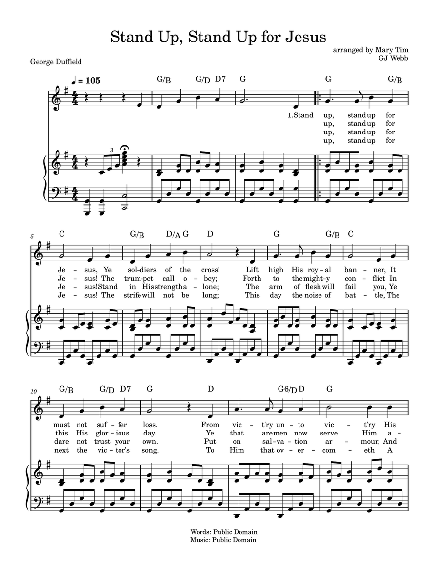 Stand Up, Stand Up for Jesus A Cappella scores gallery preview page 1