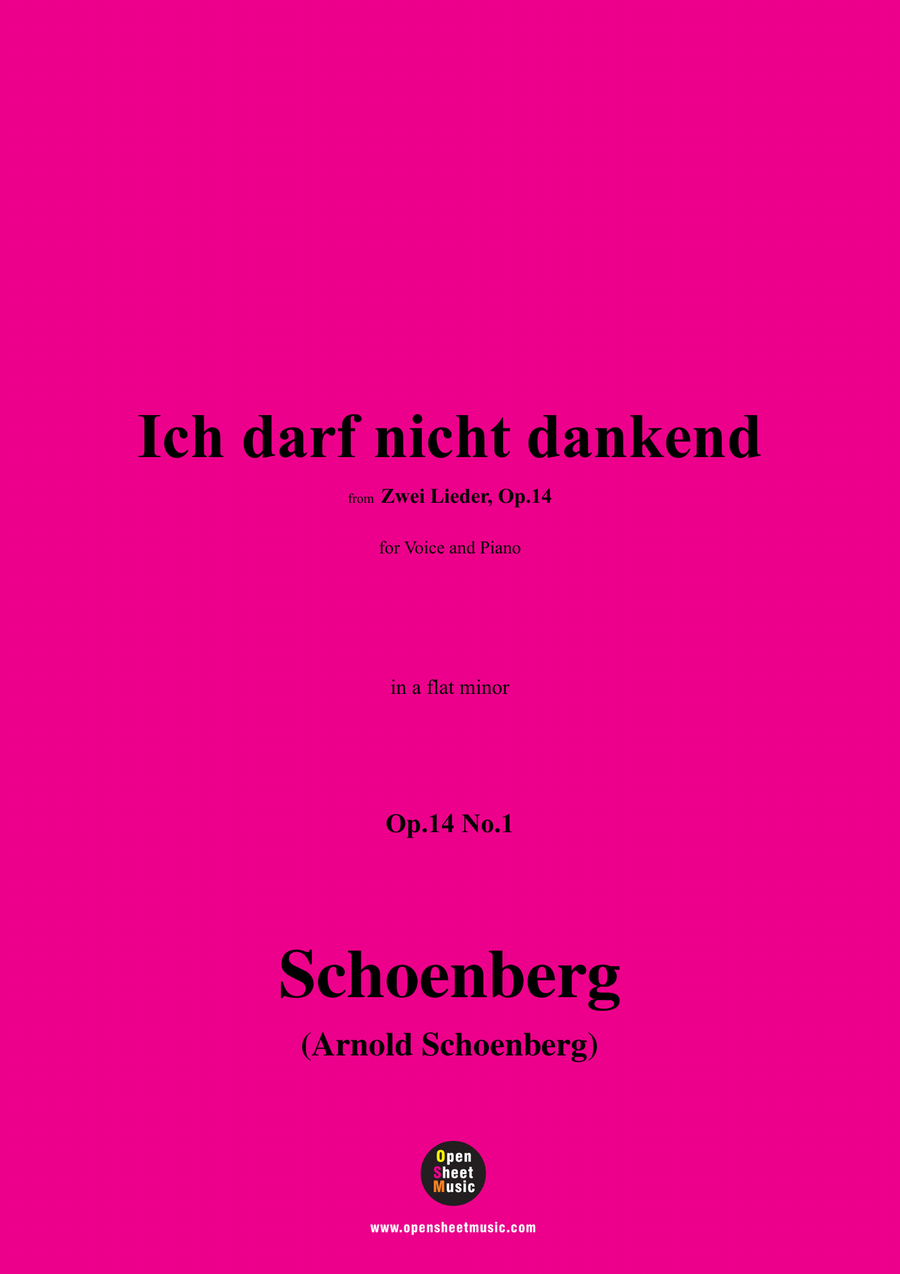 Schoenberg-Ich darf nicht dankend,in a flat minor Piano, Vocal scores gallery preview page 1