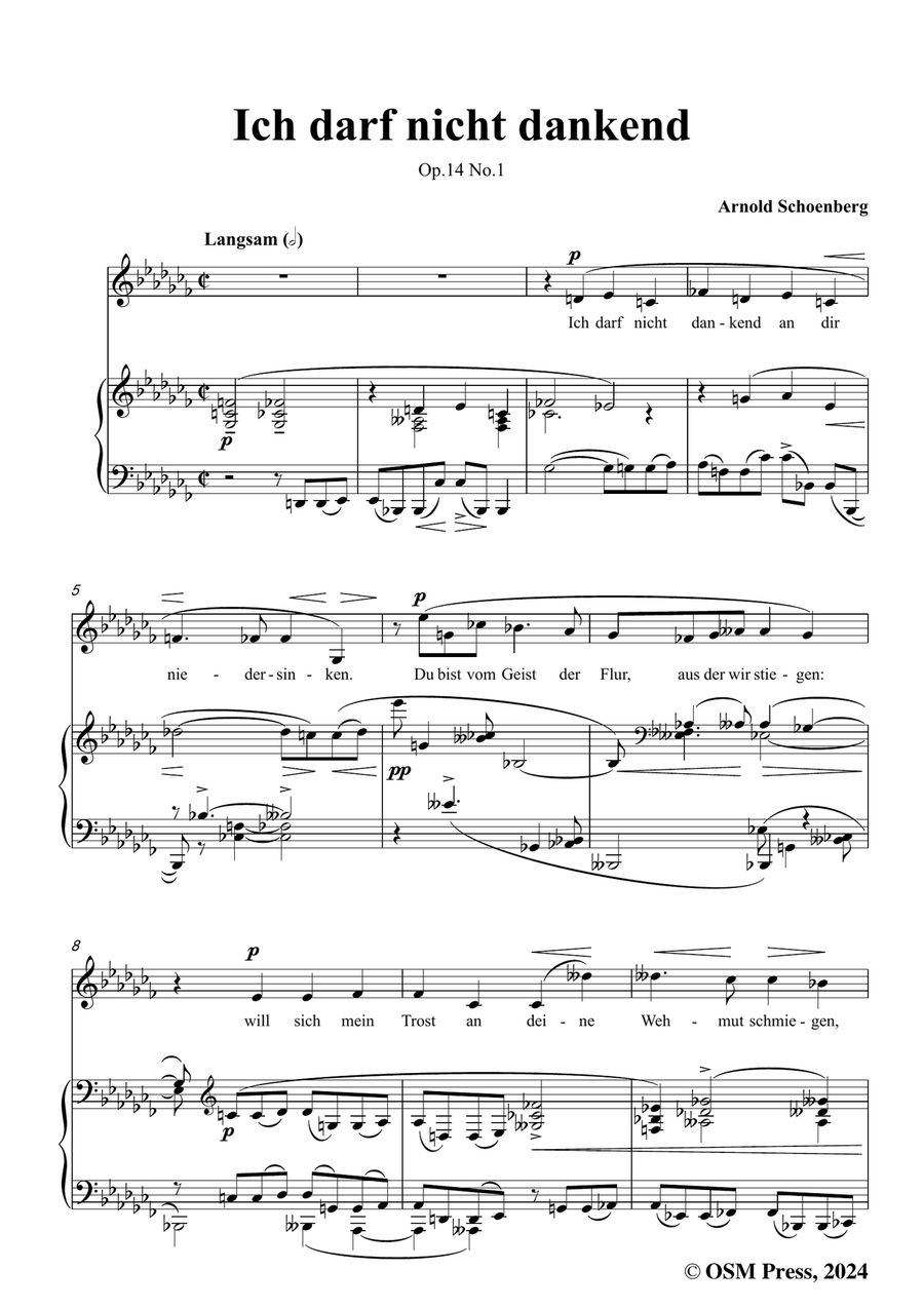 Schoenberg-Ich darf nicht dankend,in a flat minor Piano, Vocal scores gallery preview page 3