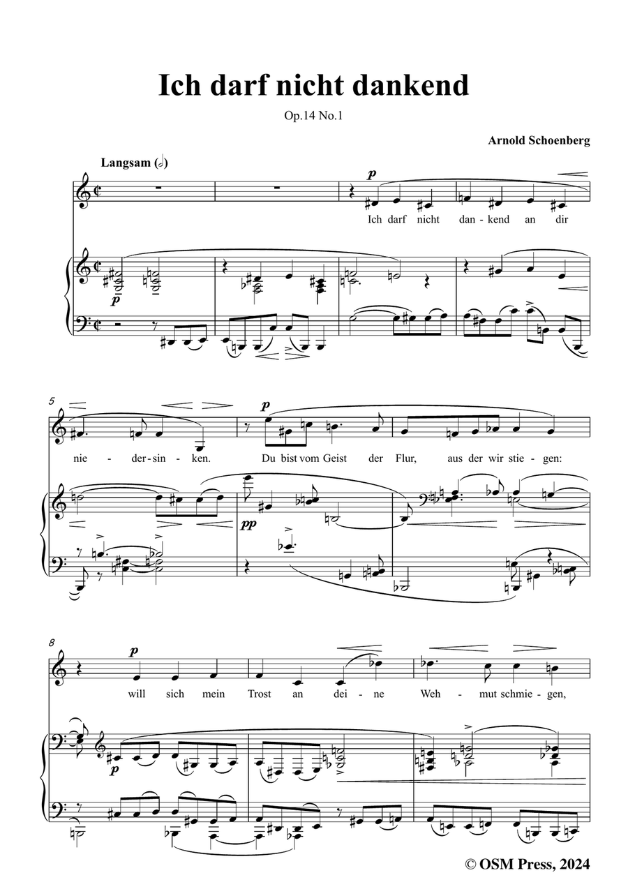 Schoenberg-Ich darf nicht dankend,in a minor Piano, Vocal scores gallery preview page 3