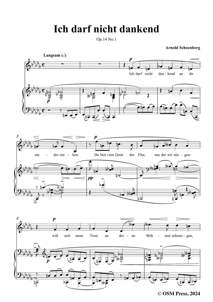 Schoenberg-Ich darf nicht dankend,in b flat minor Piano, Vocal scores gallery preview page 3