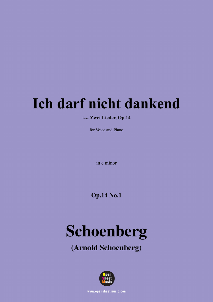 Schoenberg-Ich darf nicht dankend,in c minor Piano, Vocal scores gallery preview page 1