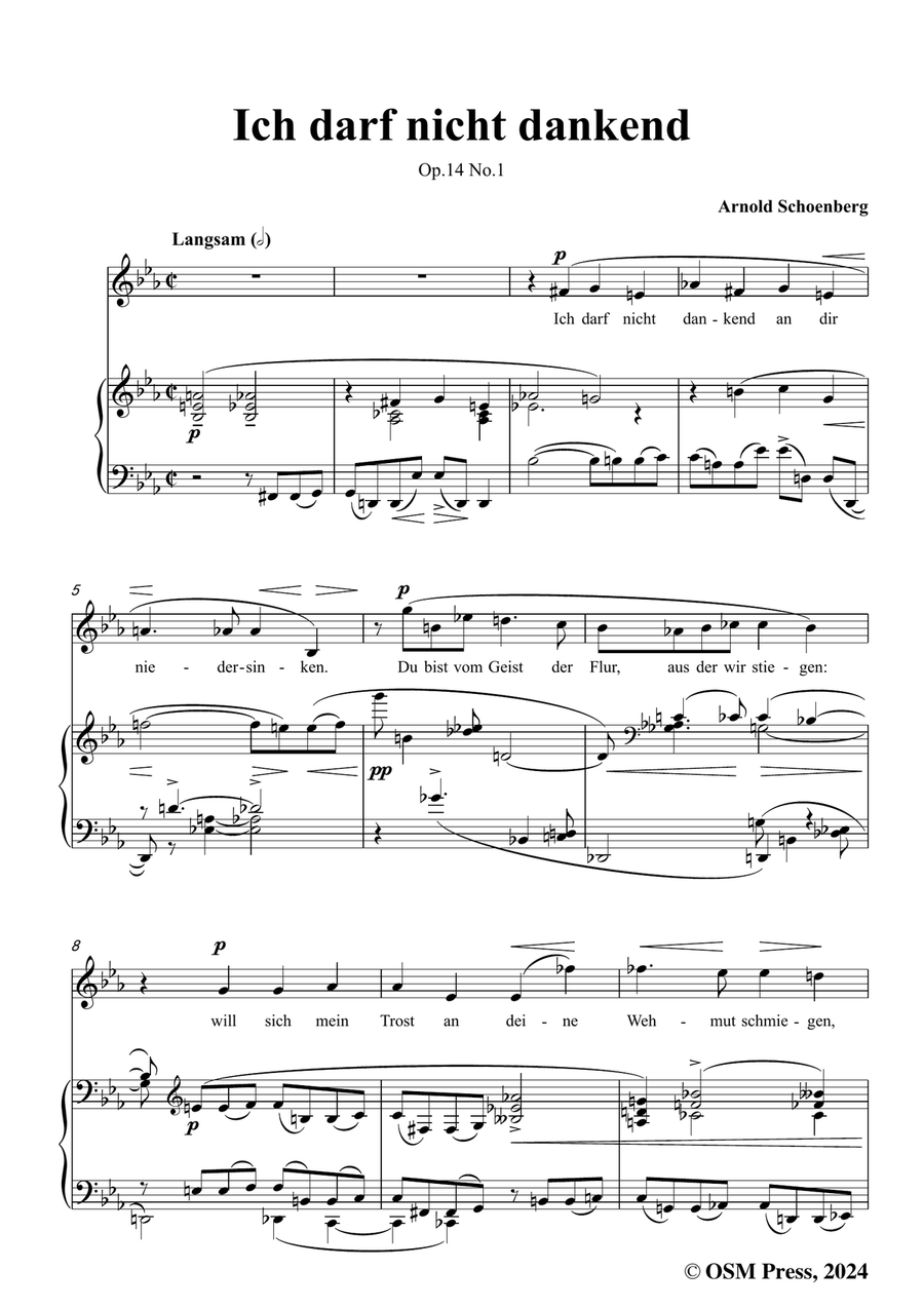 Schoenberg-Ich darf nicht dankend,in c minor Piano, Vocal scores gallery preview page 3