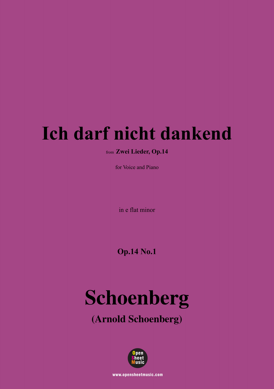 Schoenberg-Ich darf nicht dankend,in e flat minor Piano, Vocal scores gallery preview page 1