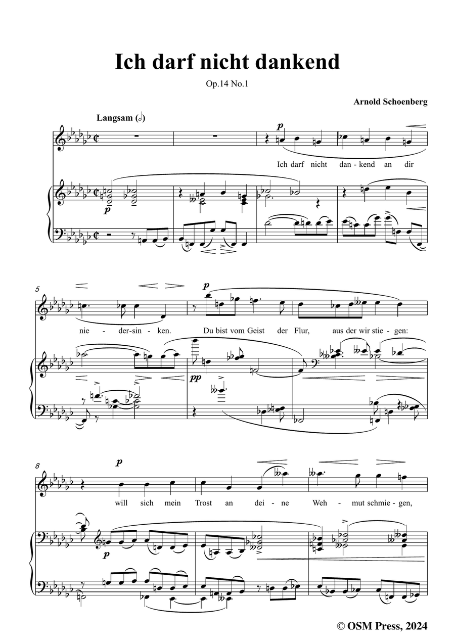 Schoenberg-Ich darf nicht dankend,in e flat minor Piano, Vocal scores gallery preview page 3