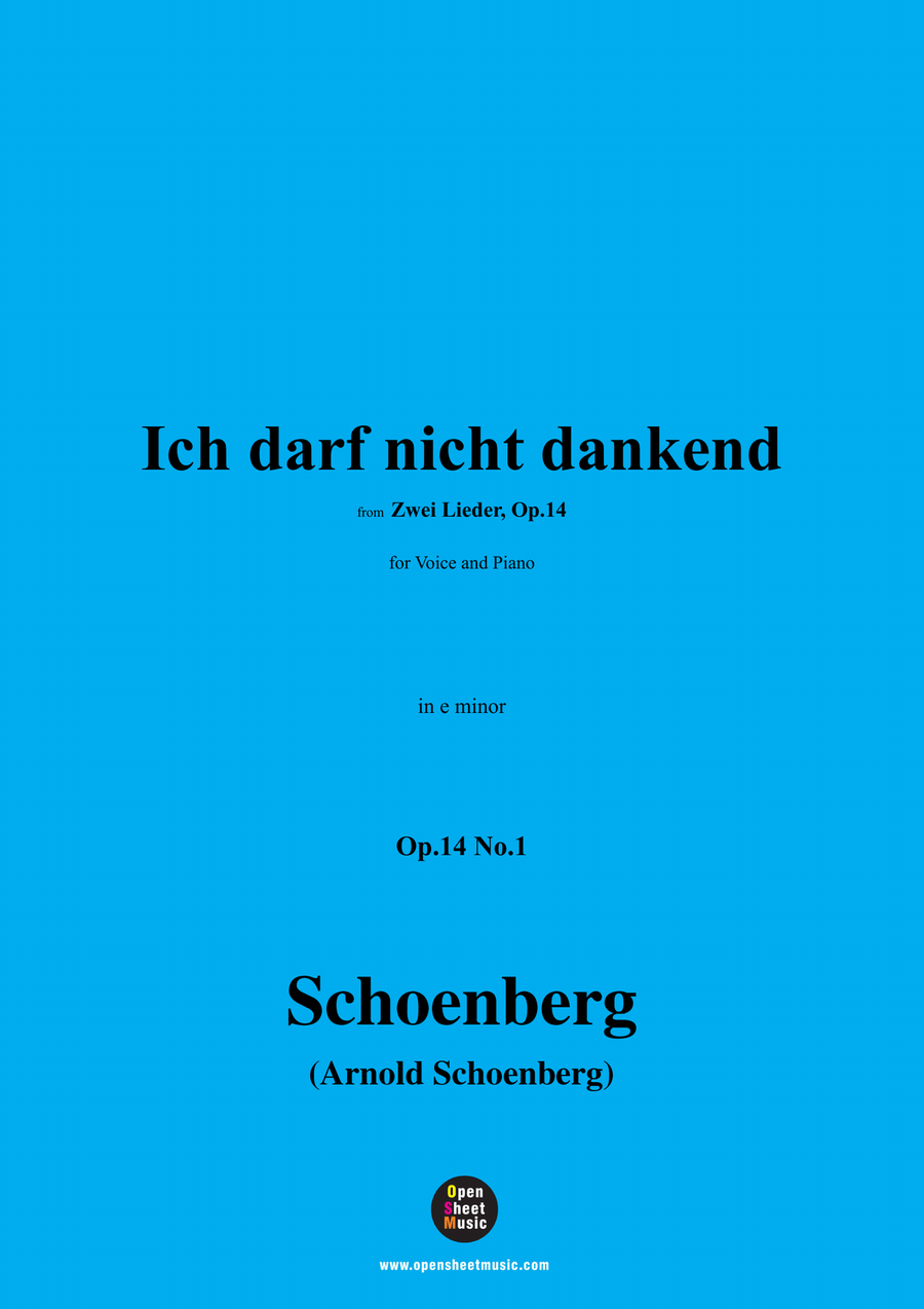 Schoenberg-Ich darf nicht dankend,in e minor Piano, Vocal scores gallery preview page 1