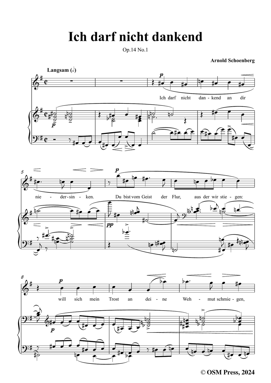 Schoenberg-Ich darf nicht dankend,in e minor Piano, Vocal scores gallery preview page 3