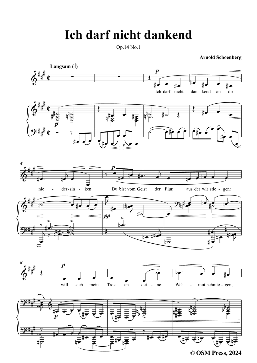 Schoenberg-Ich darf nicht dankend,in f sharp minor Piano, Vocal scores gallery preview page 3