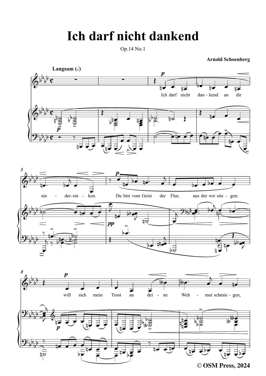 Schoenberg-Ich darf nicht dankend,in f minor Piano, Vocal scores gallery preview page 3