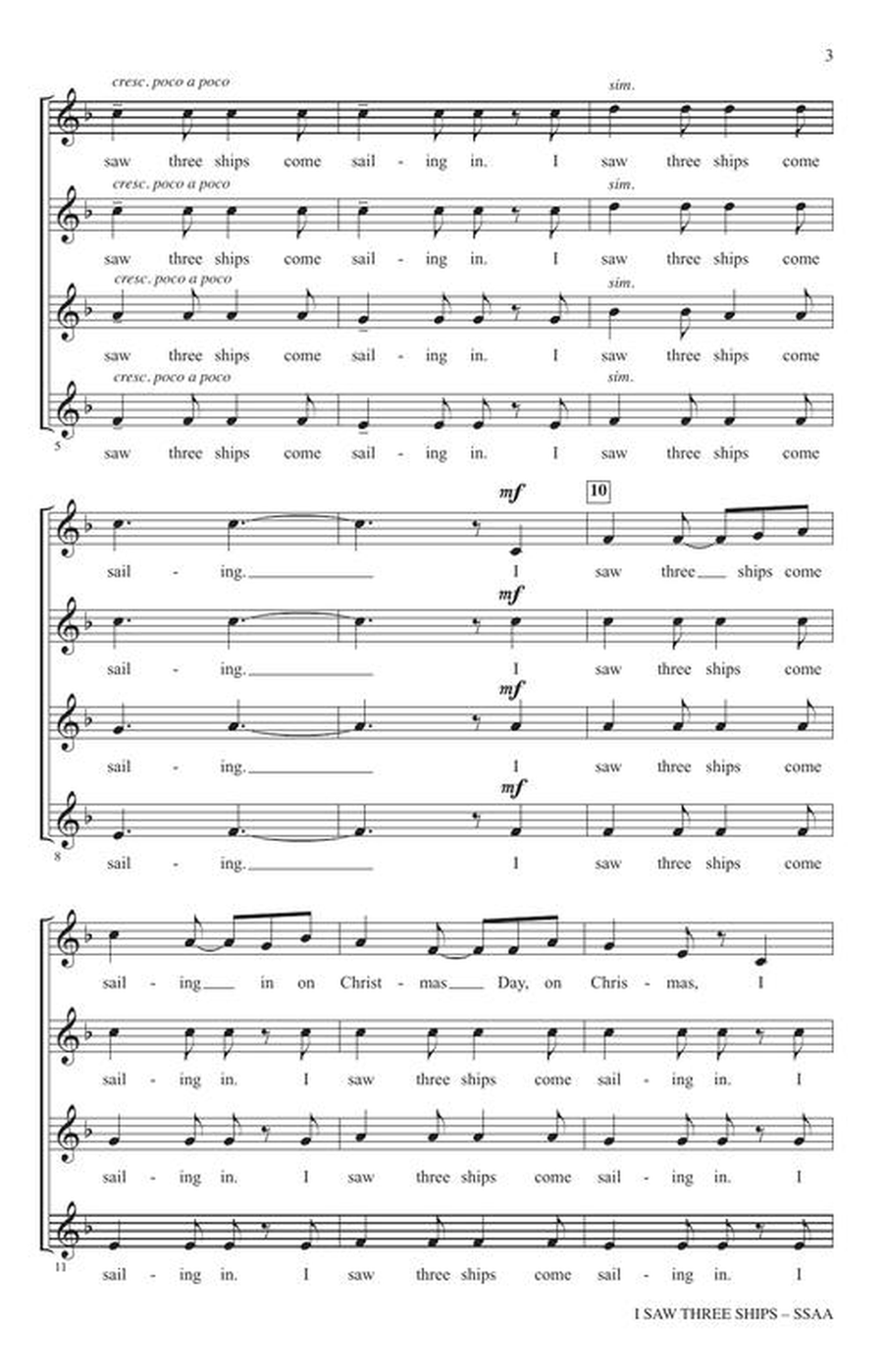 I Saw Three Ships I Saw Three Ships SSAA scores gallery preview page 4