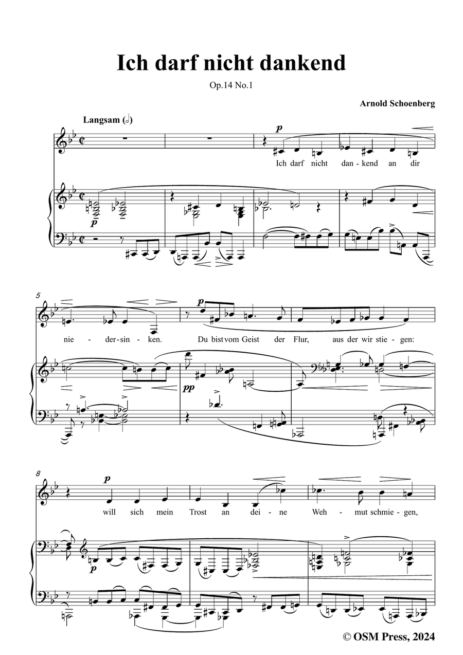 Schoenberg-Ich darf nicht dankend,in g minor Piano, Vocal scores gallery preview page 3