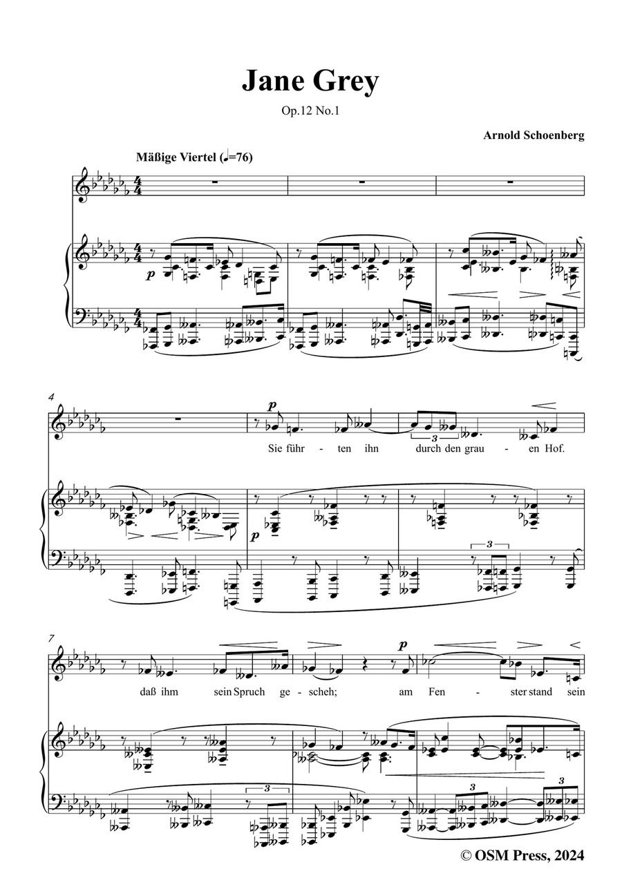 Schoenberg-Jane Grey,in a flat minor Piano, Vocal scores gallery preview page 3