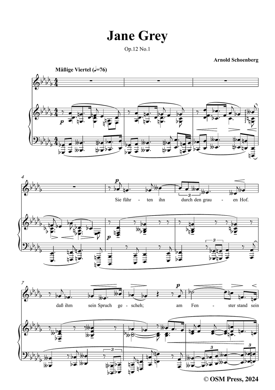 Schoenberg-Jane Grey,in b flat minor Piano, Vocal scores gallery preview page 3