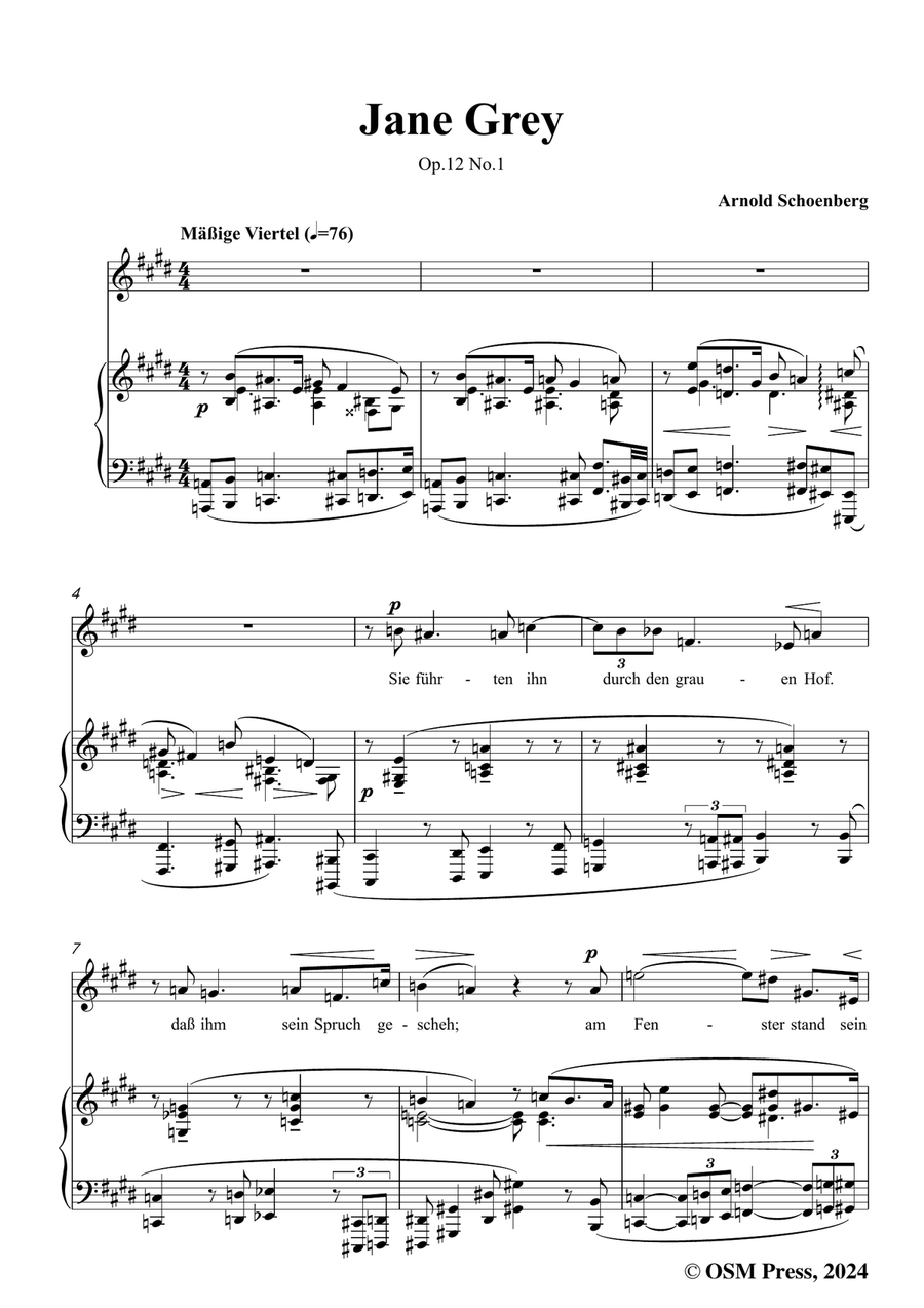 Schoenberg-Jane Grey,in c sharp minor Piano, Vocal scores gallery preview page 3