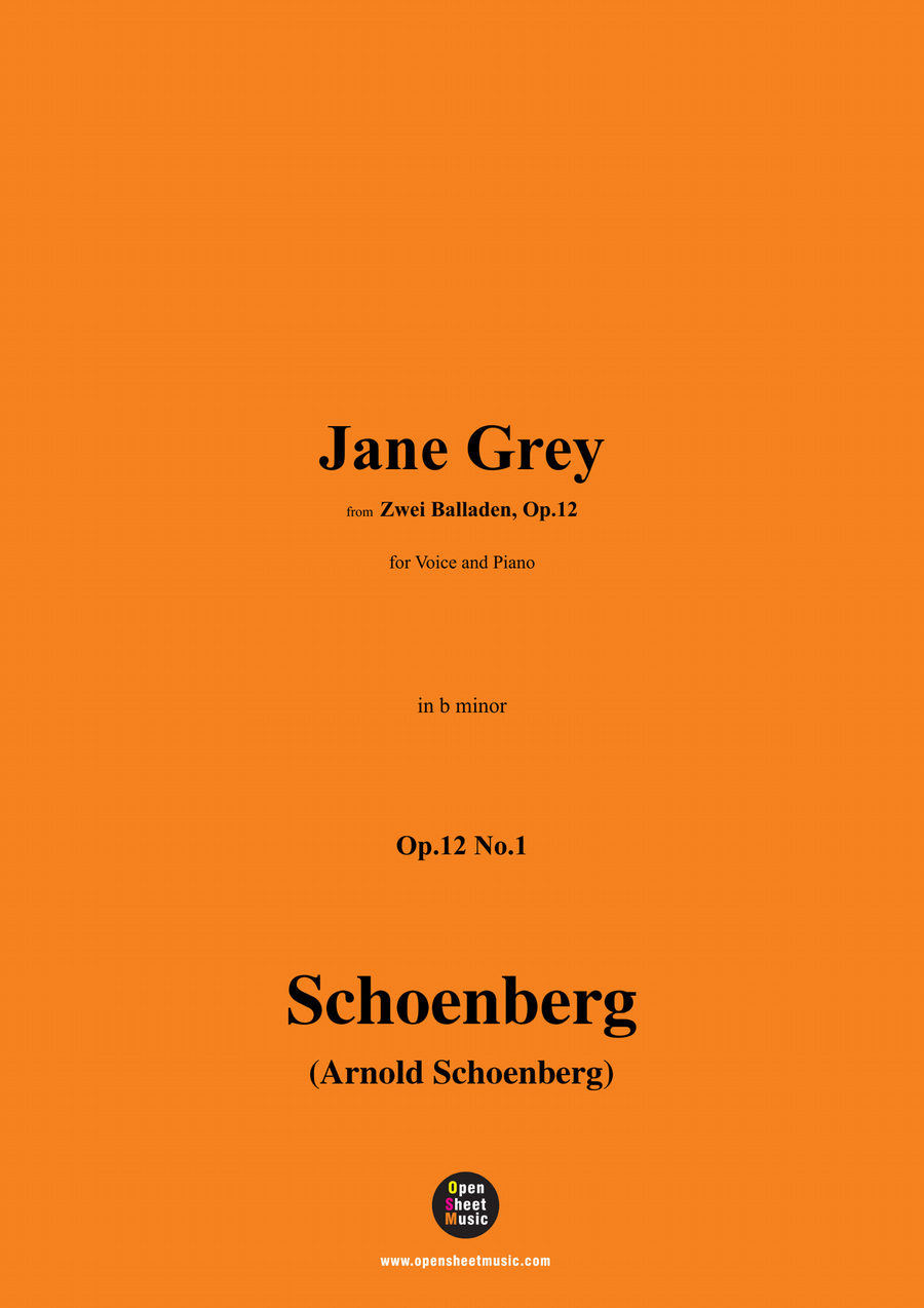Schoenberg-Jane Grey,in b minor Piano, Vocal scores gallery preview page 1