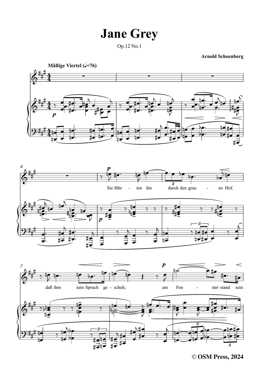 Schoenberg-Jane Grey,in f sharp minor Piano, Vocal scores gallery preview page 3