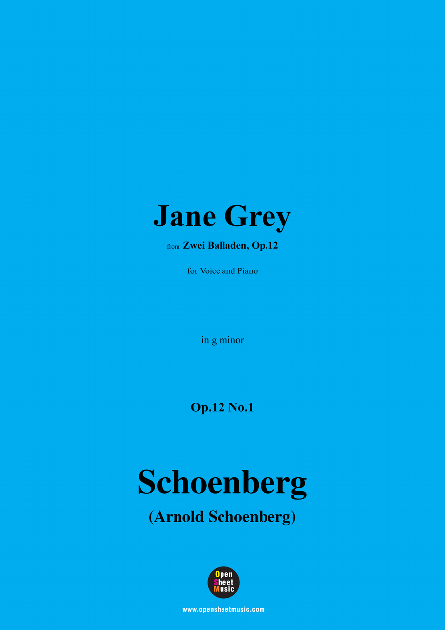 Schoenberg-Jane Grey,in g minor Piano, Vocal scores gallery preview page 1