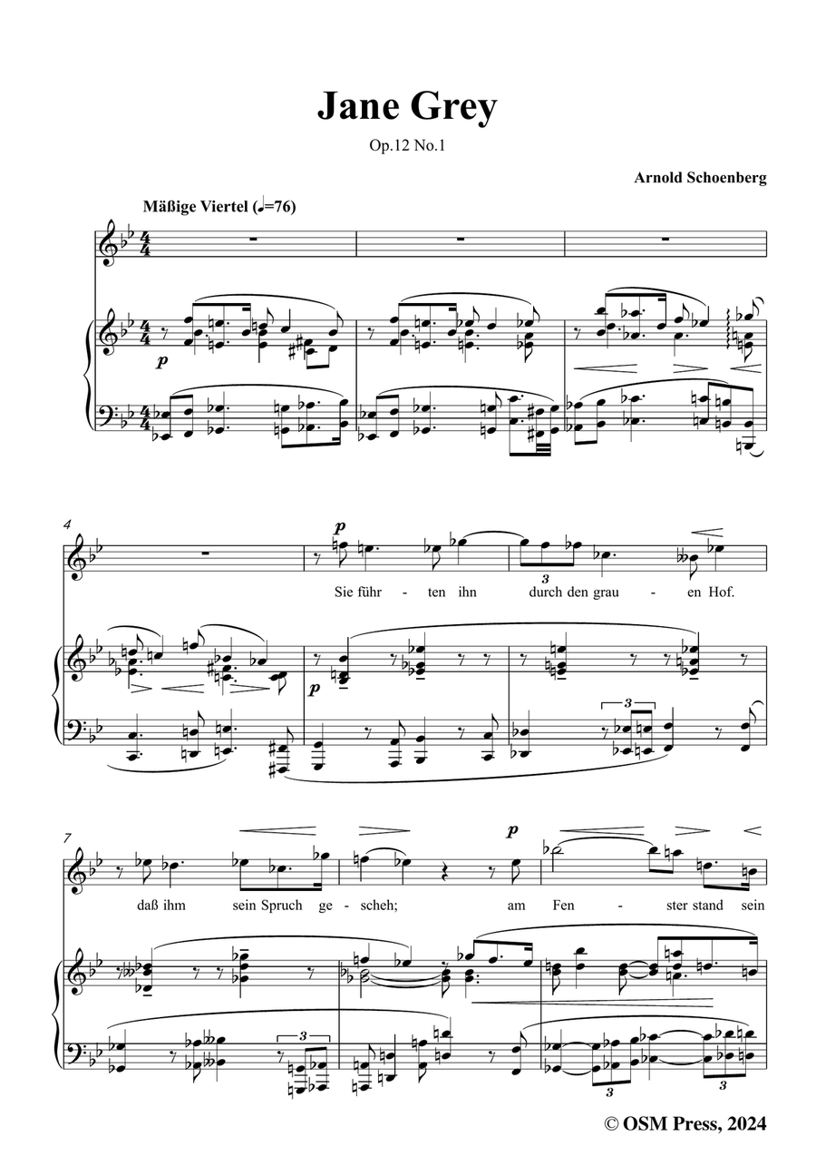 Schoenberg-Jane Grey,in g minor Piano, Vocal scores gallery preview page 3