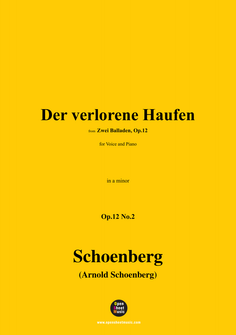 Schoenberg-Der verlorene Haufen,in a minor Piano, Vocal scores gallery preview page 1